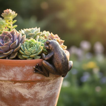 Frog Pot Hanger Back Detail Terracotta