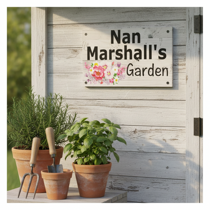 Custom Garden Sign - Personalised Floral Garden Plaque Australia