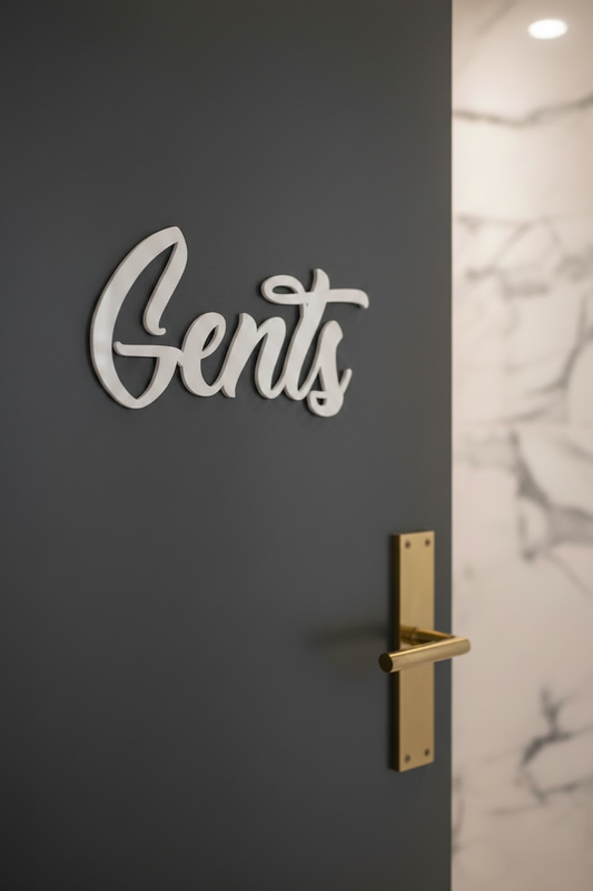 Gents Sign White Luxury Hotel