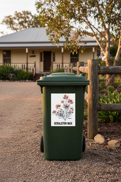 Geraldton Wax bin sticker