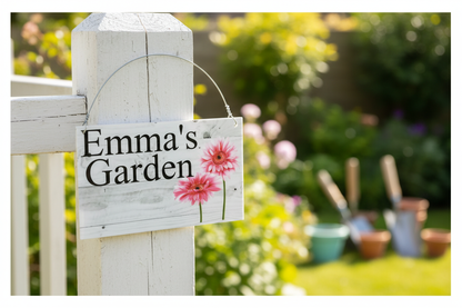 Gerbera Sign Garden Lifestyle