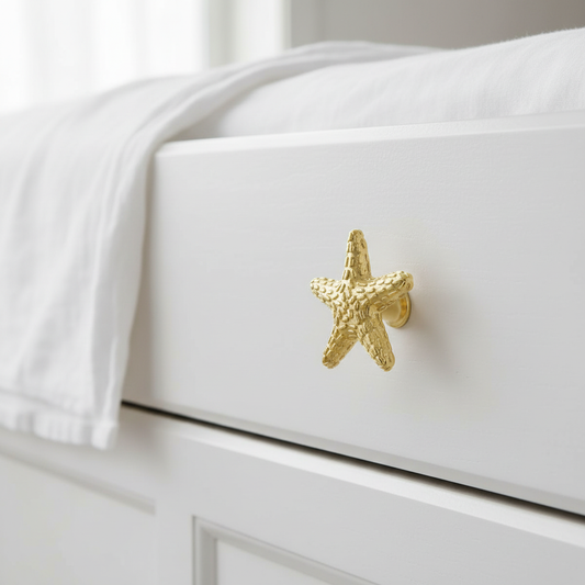 Gold Starfish Cabinet Knob Lifestyle