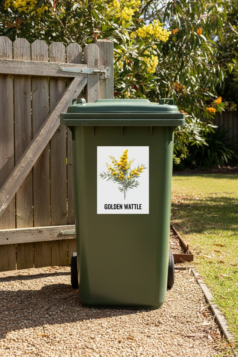 Golden Wattle bin sticker