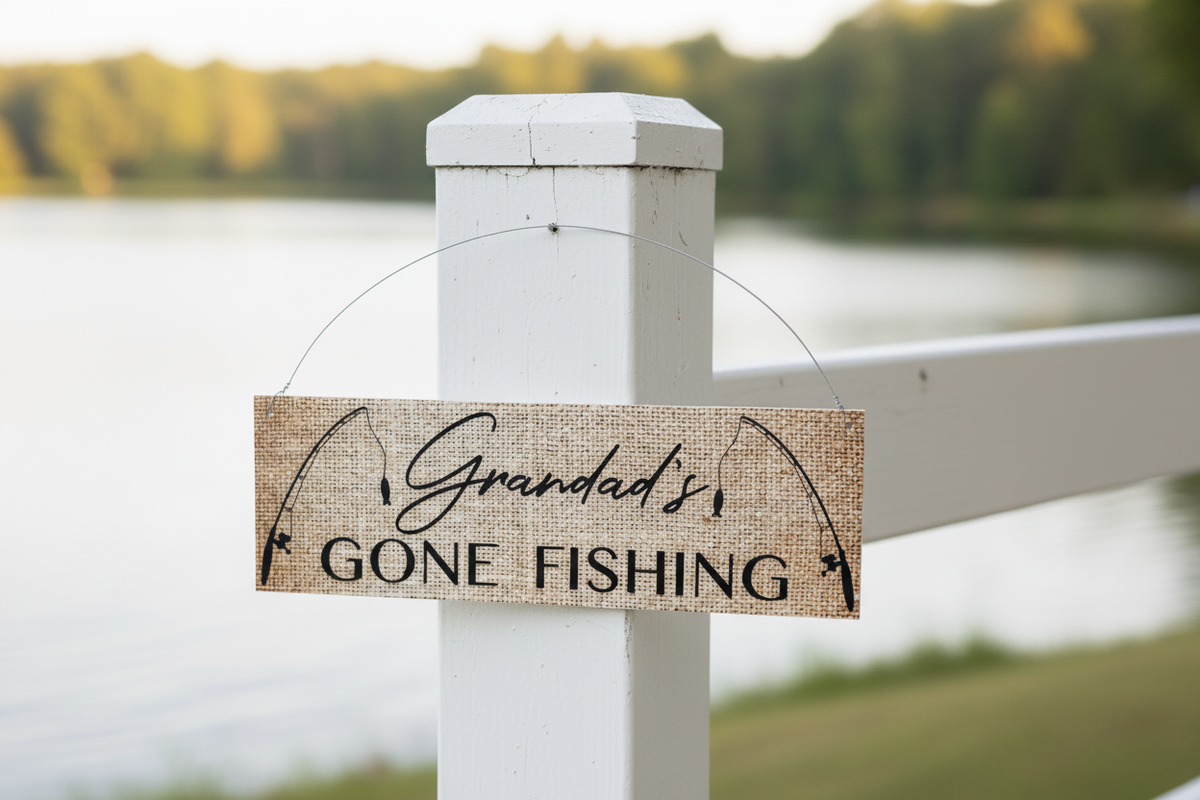 Gone Fishing Sign Lakeside