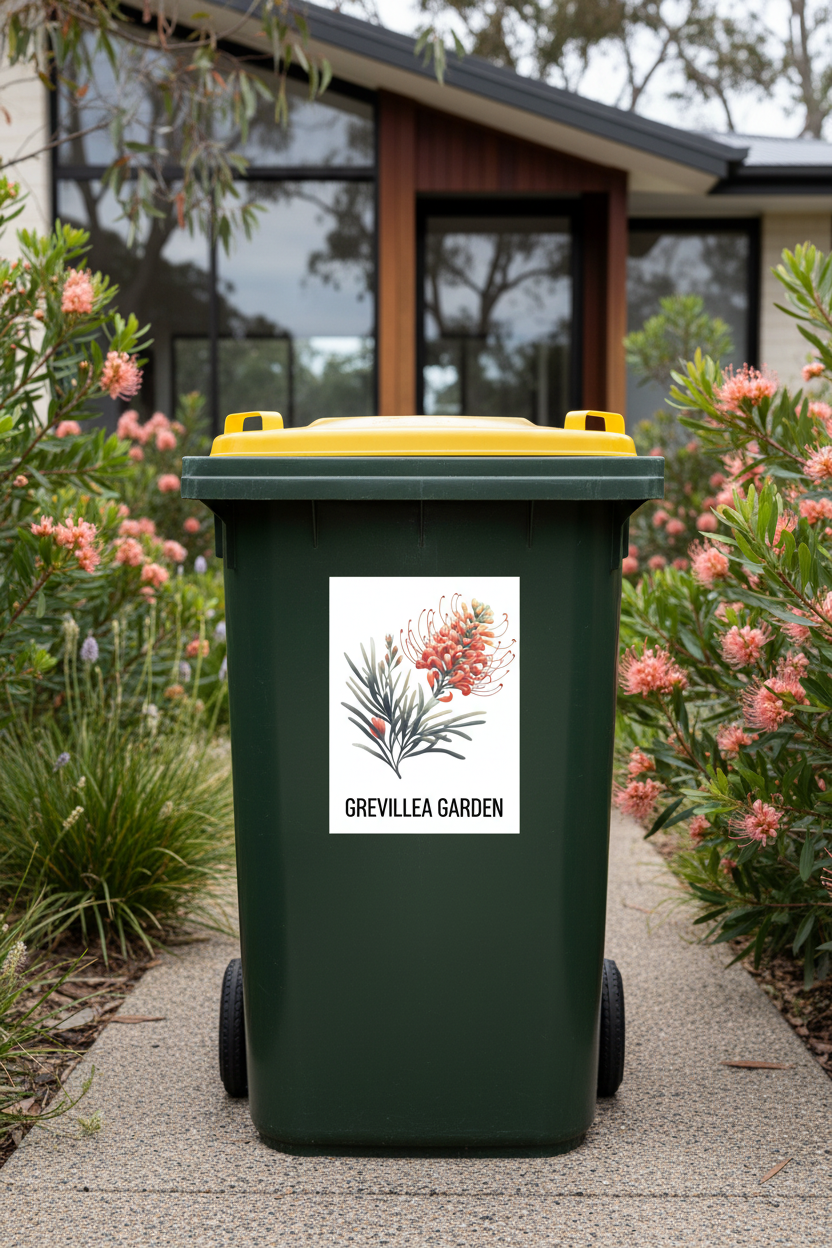 Grevillea Garden bin sticker