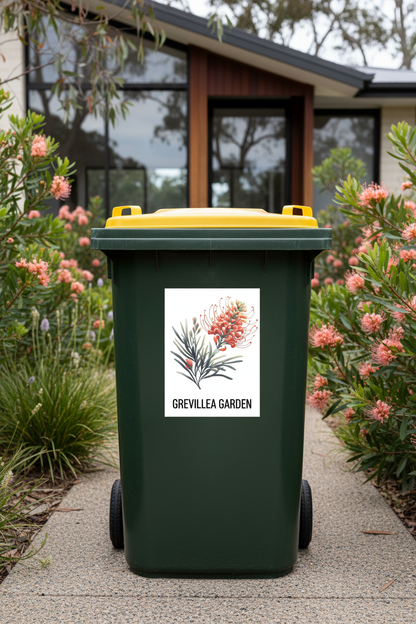 Grevillea Garden bin sticker