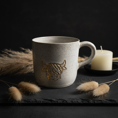 Handmade Highland Cow Ceramic Mug — Wolf and Clay Editorial