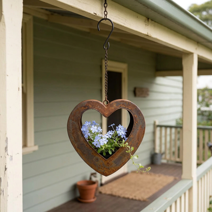 Heart planter on a cottage verandah