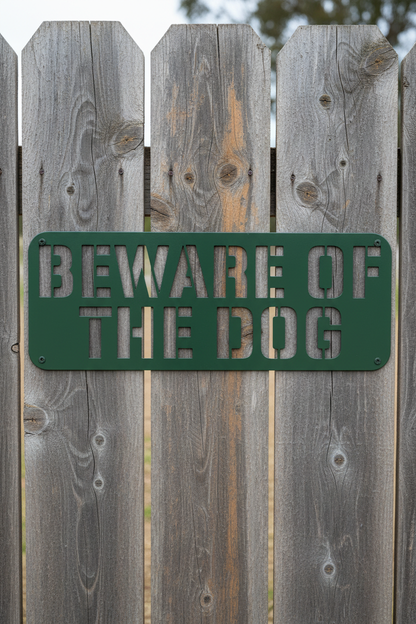 Heritage green Beware Of The Dog sign