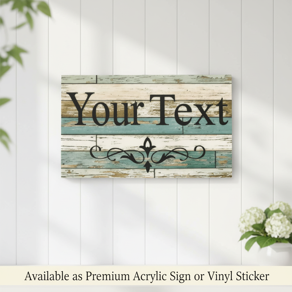 Hero image with acrylic sign or vinyl sticker overlay