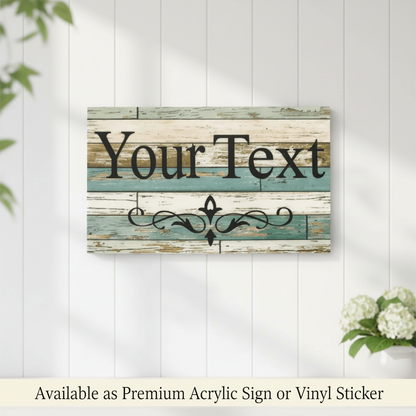 Hero image with acrylic sign or vinyl sticker overlay