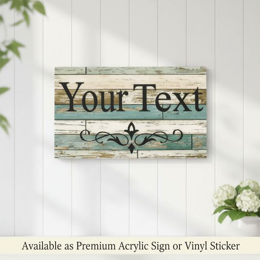 Hero image with acrylic sign or vinyl sticker overlay