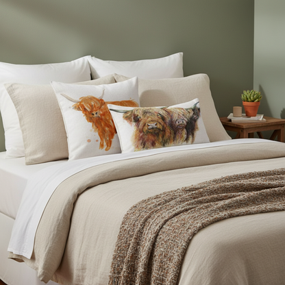 Highland Cow Bedroom Scene