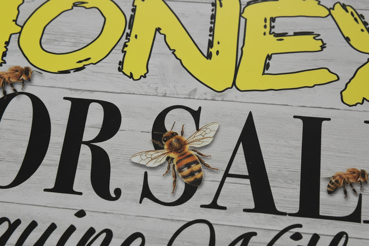 Honey For Sale - Close Up Bee