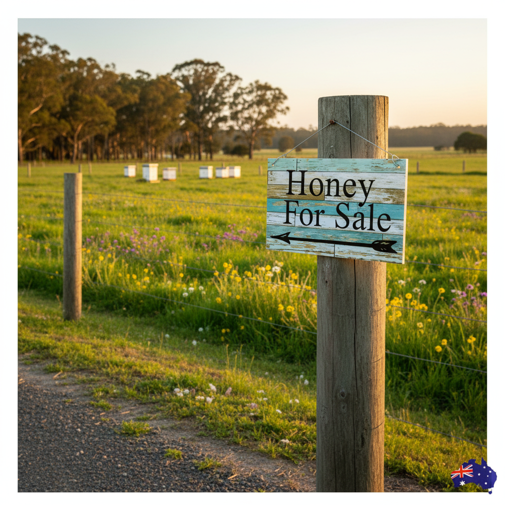 Honey For Sale sign