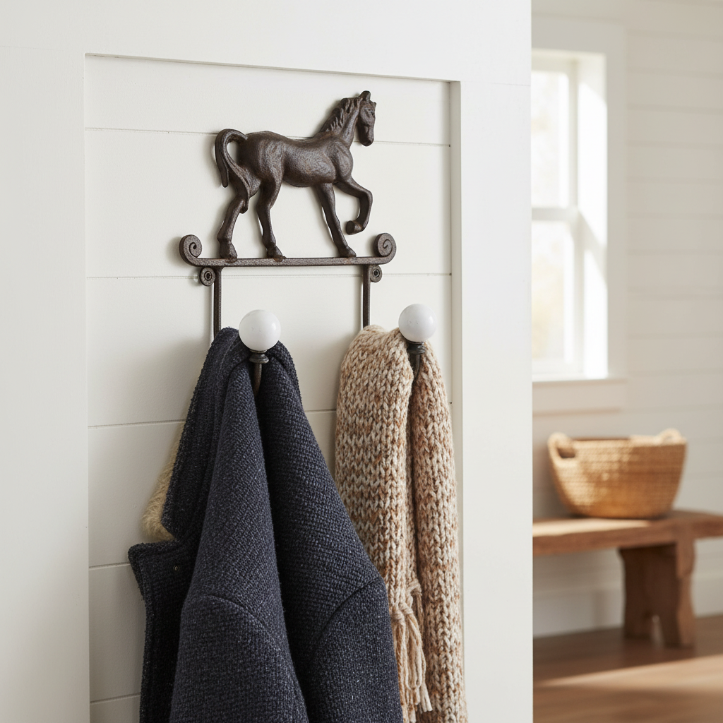 Horse Double Hook - Entryway Coat Scarf