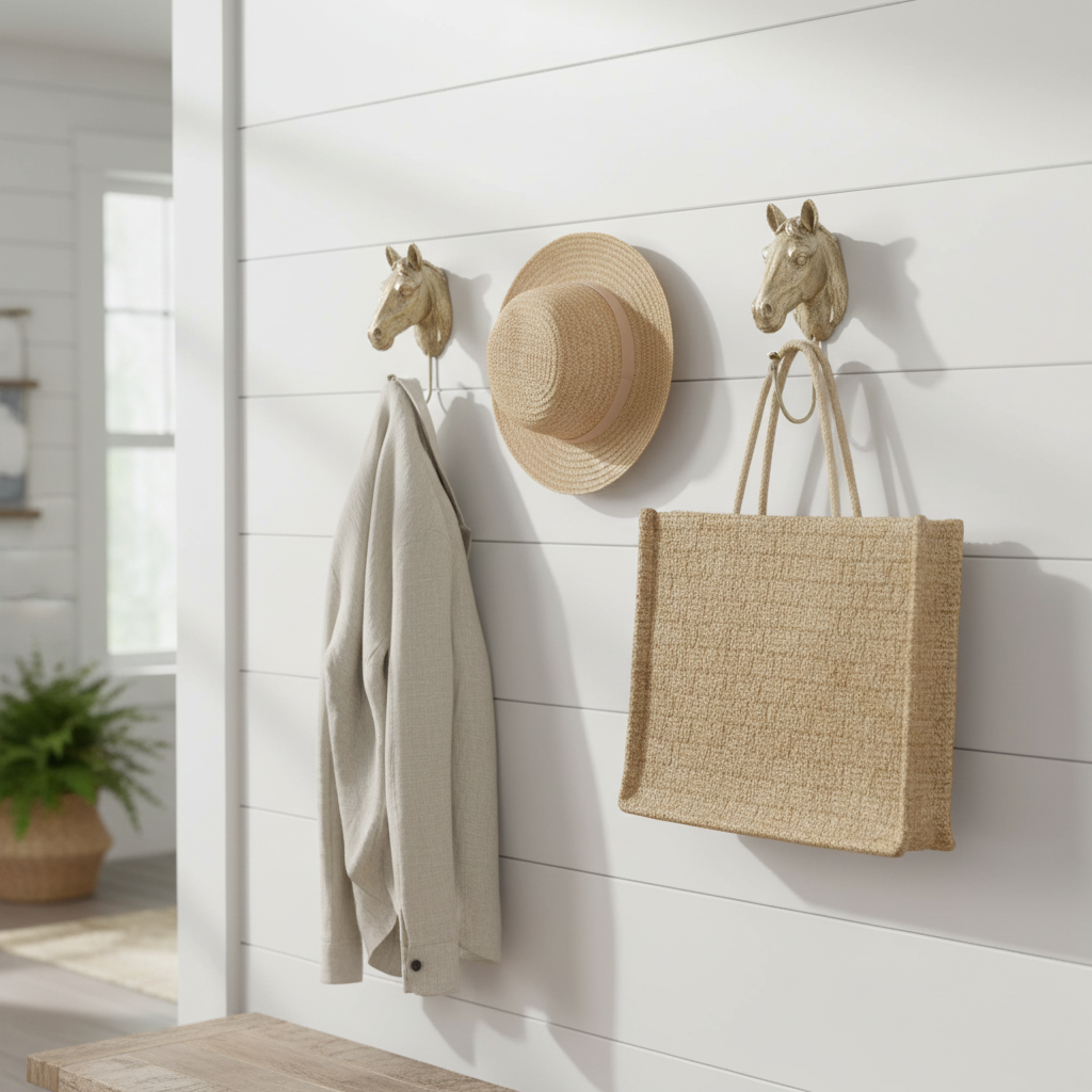 Horse Gold Hook Set of 3 - Hamptons Hallway