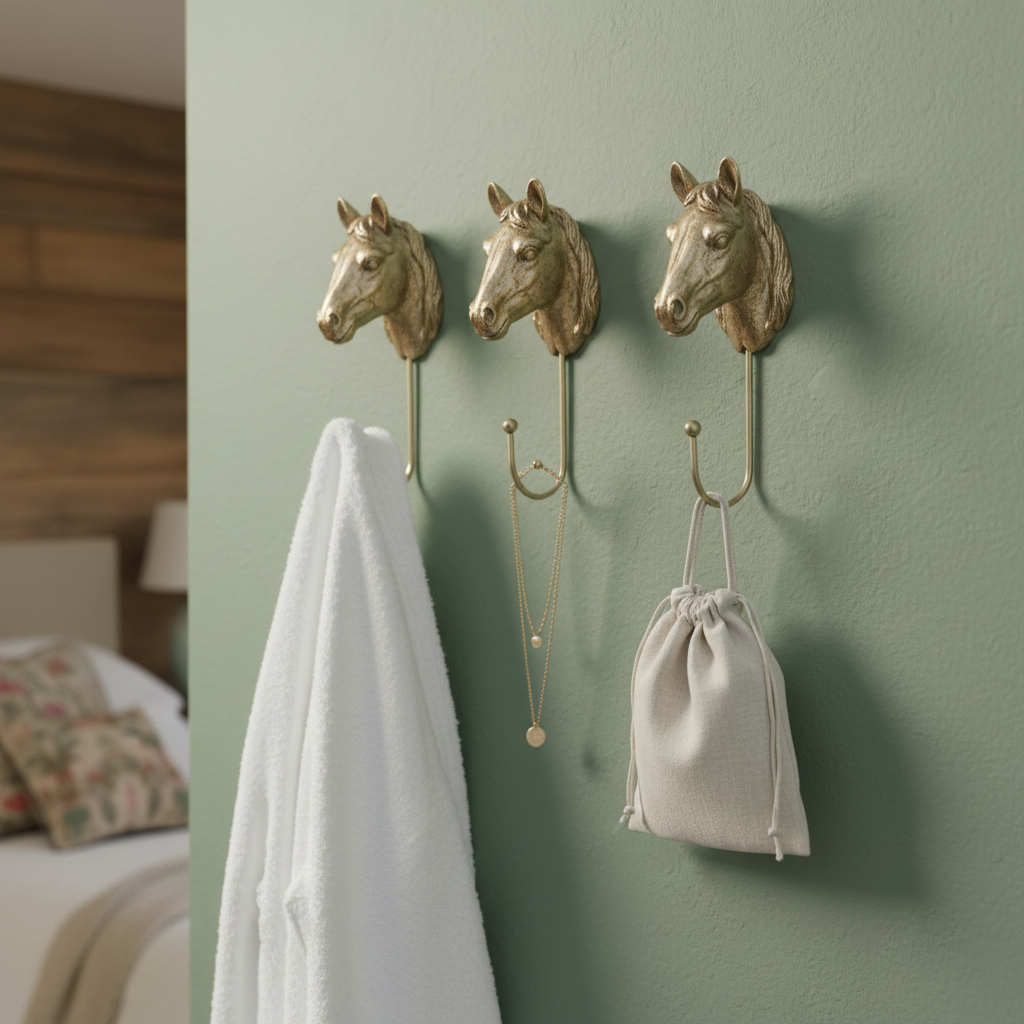 Horse Gold Hook Set of 3 - Sage Bedroom