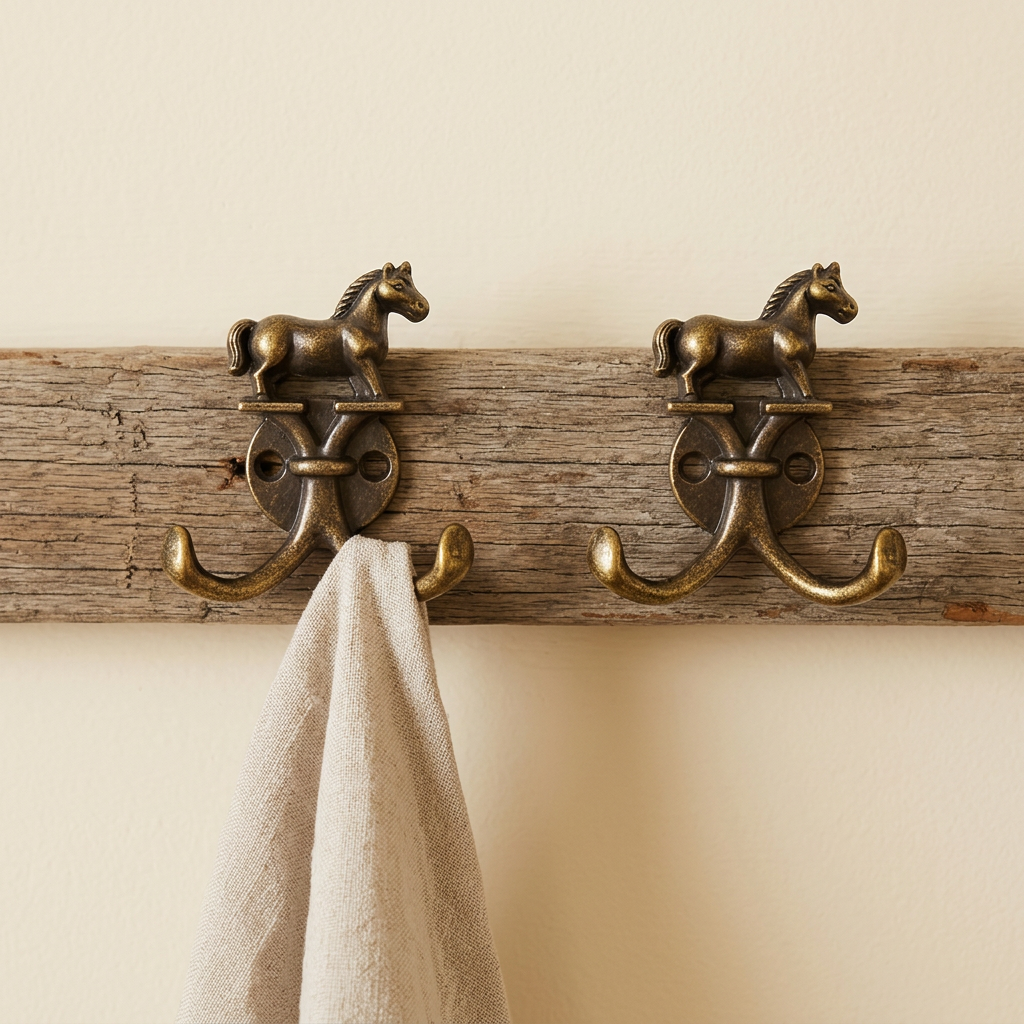 Horse hooks in a cottage kitchen