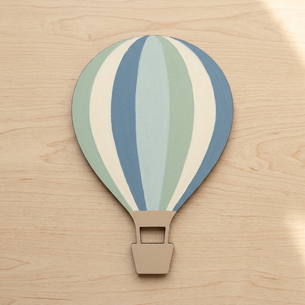 Hot air balloon painted in soft pastel panels