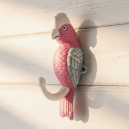 Galah Bird Iron Hook 19cm x 8cm | Cast Iron Wall Hook