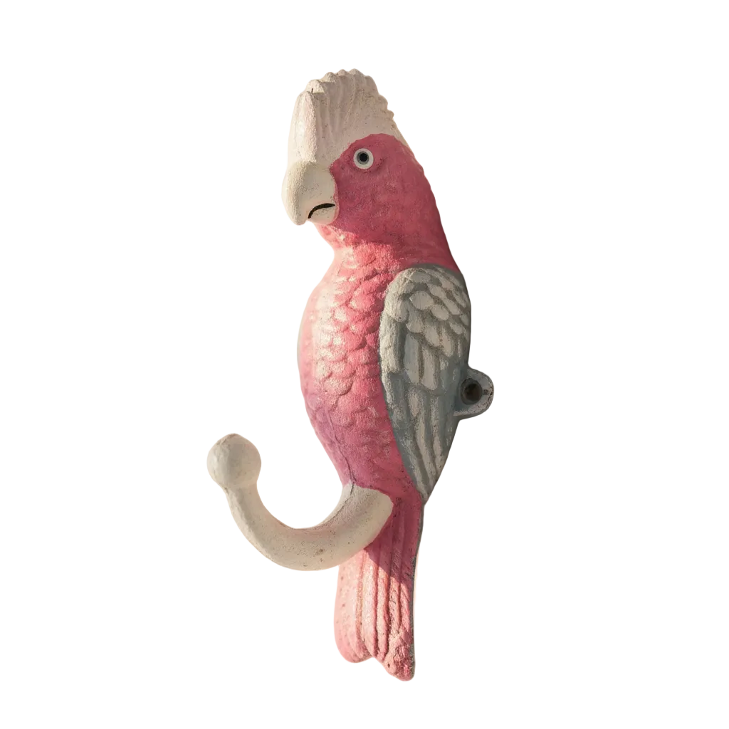 Galah Bird Iron Hook 19cm x 8cm | Cast Iron Wall Hook