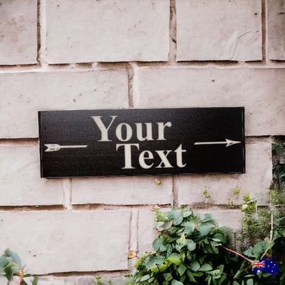 Custom Personalised Arrow Black Property Direction Sign - The Renmy Store Homewares & Gifts