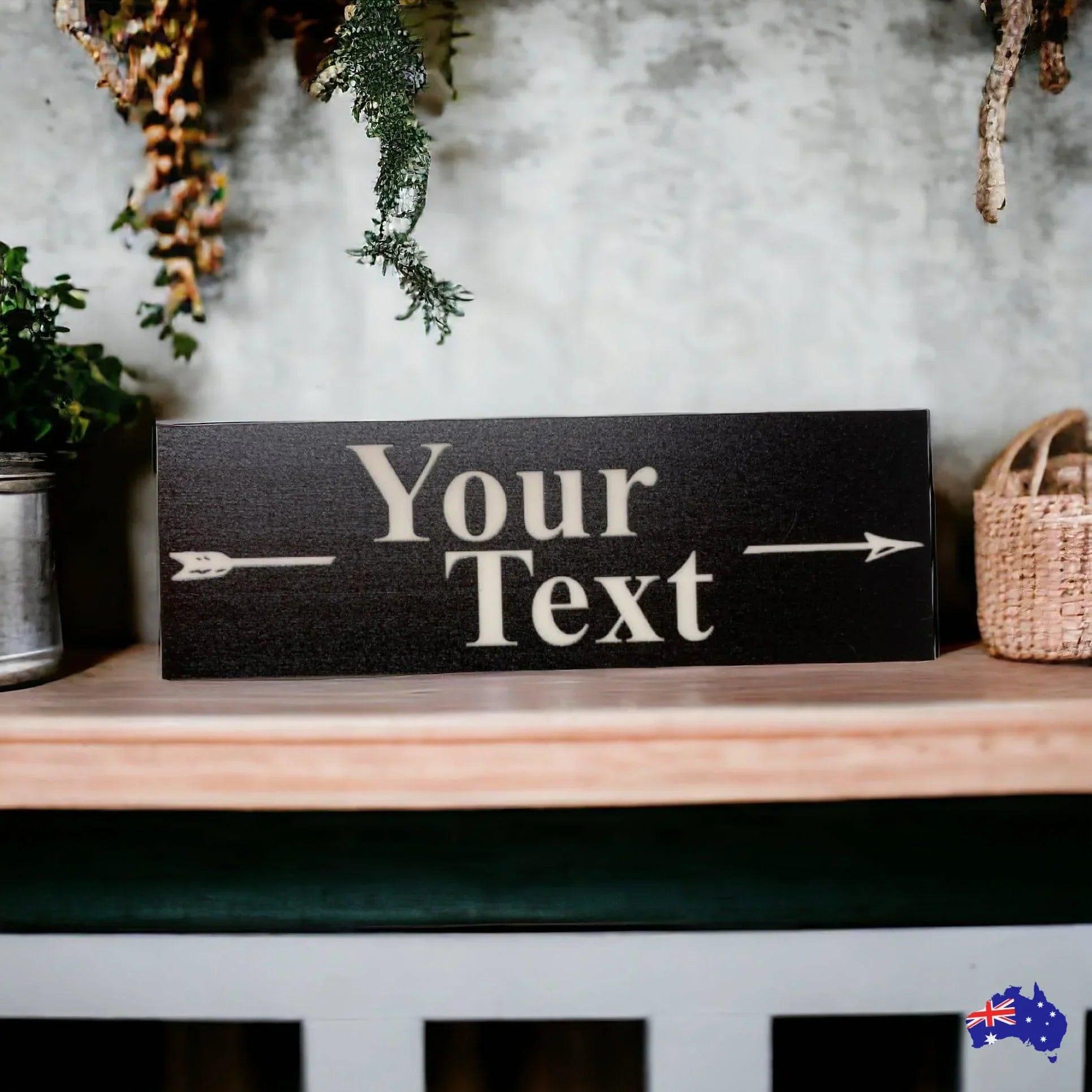 Custom Personalised Arrow Black Property Direction Sign - The Renmy Store Homewares & Gifts