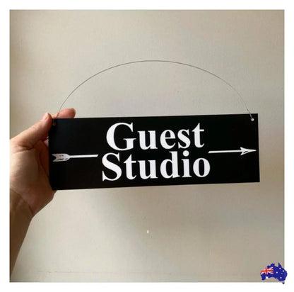 Custom Personalised Arrow Black Property Direction Sign - The Renmy Store Homewares & Gifts