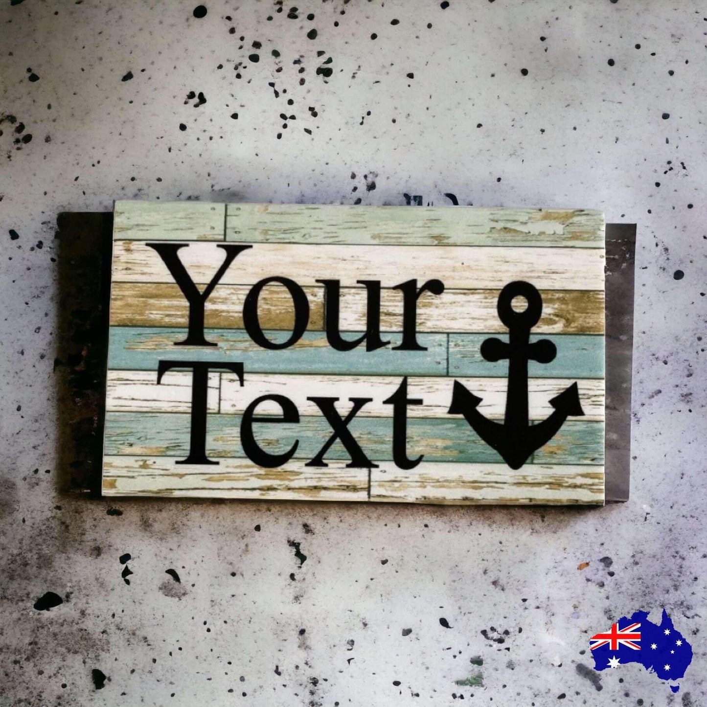 Anchor Nautical Blue Boat Custom Personalised Sign - The Renmy Store Homewares & Gifts