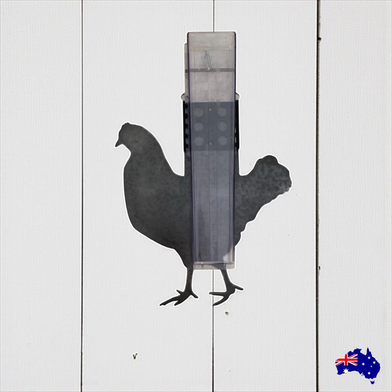 Rain Gauge Stake Wall Chicken Country Farmhouse - Rain Gauge Stake For Garden - Custom Rain Gauges - Corten Steel Garden Decor