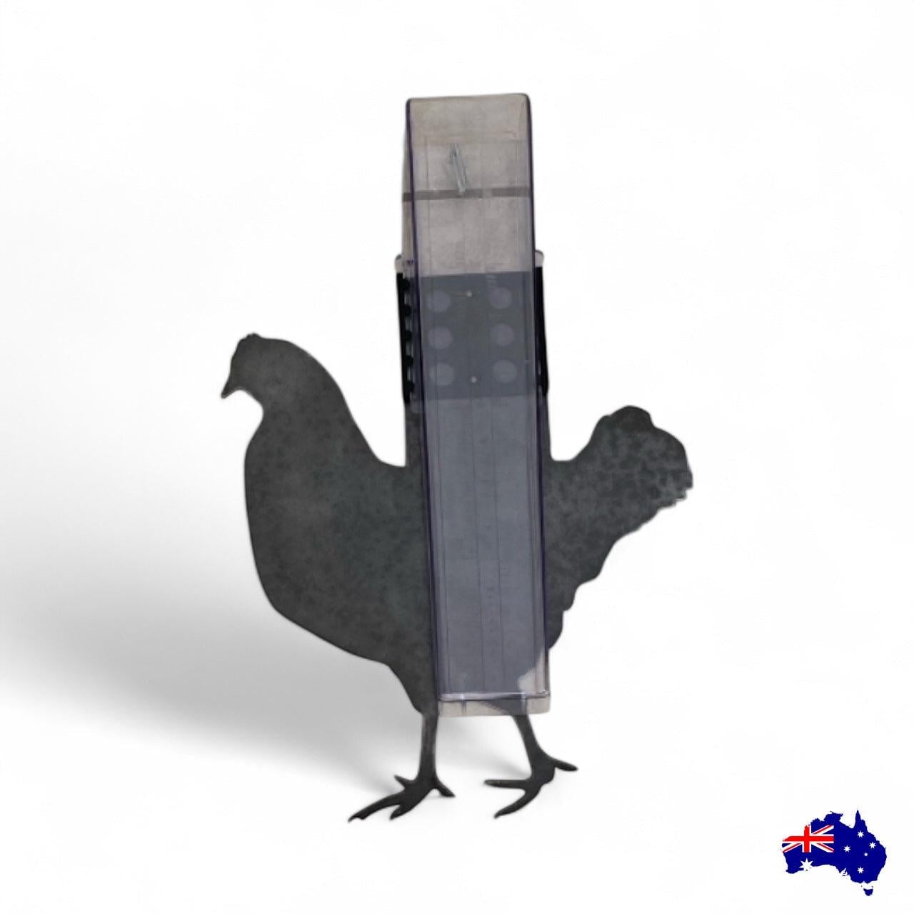 Rain Gauge Stake Wall Chicken Country Farmhouse - Rain Gauge Stake For Garden - Custom Rain Gauges - Corten Steel Garden Decor