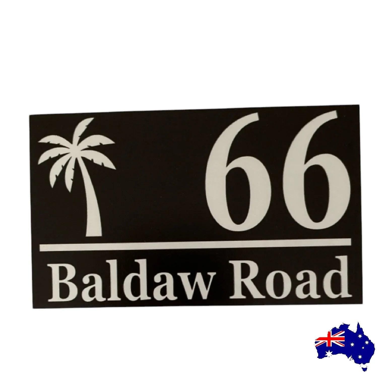 Personalised Street Number Address Letter Box Palm Black House Custom Sign - The Renmy Store Homewares & Gifts