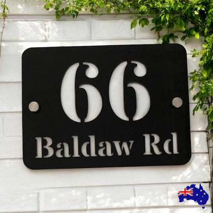 Personalised Street Number Address Letter Box Black House Custom Sign - The Renmy Store Homewares & Gifts