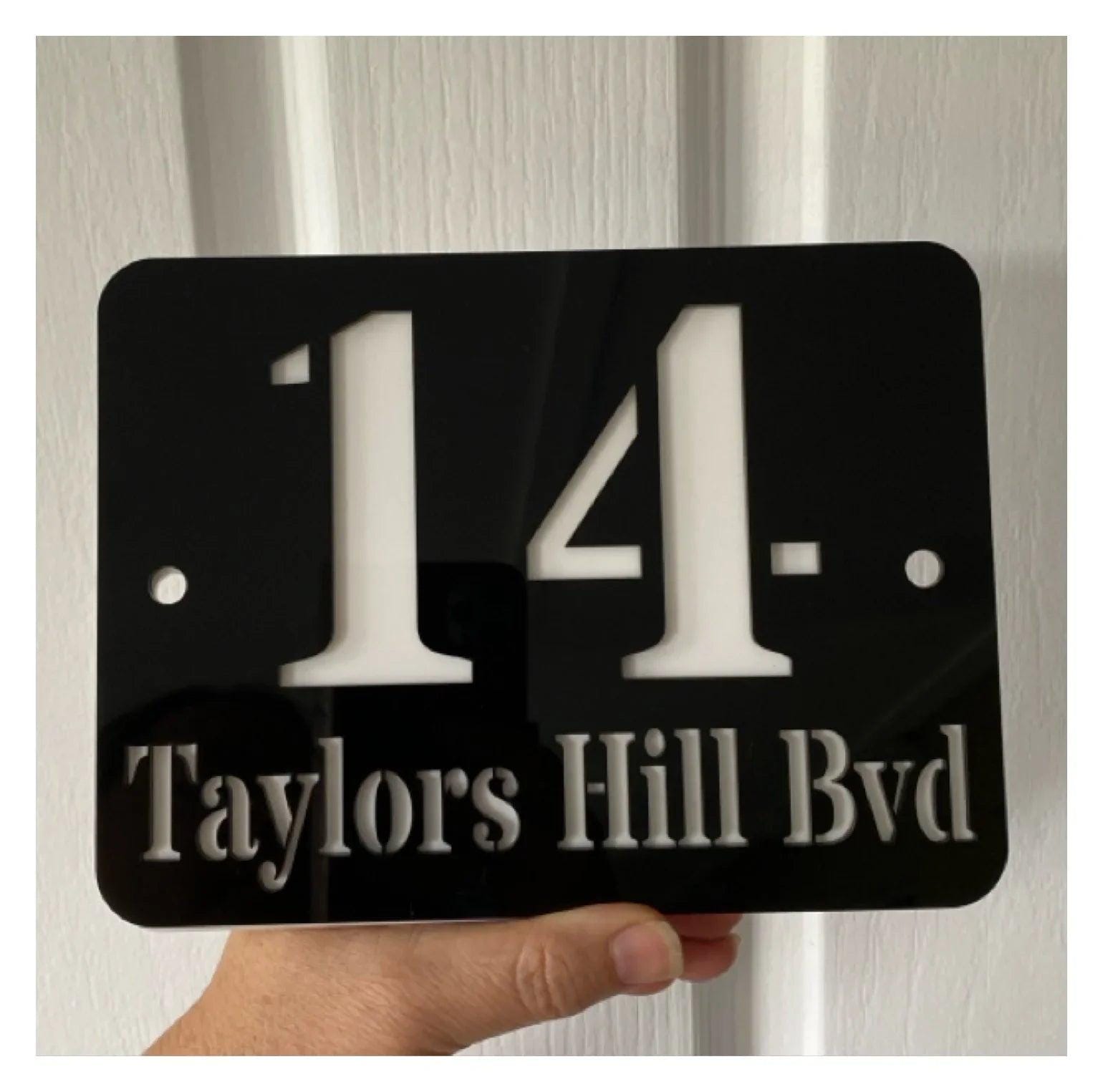Personalised Street Number Address Letter Box Black House Custom Sign - The Renmy Store Homewares & Gifts