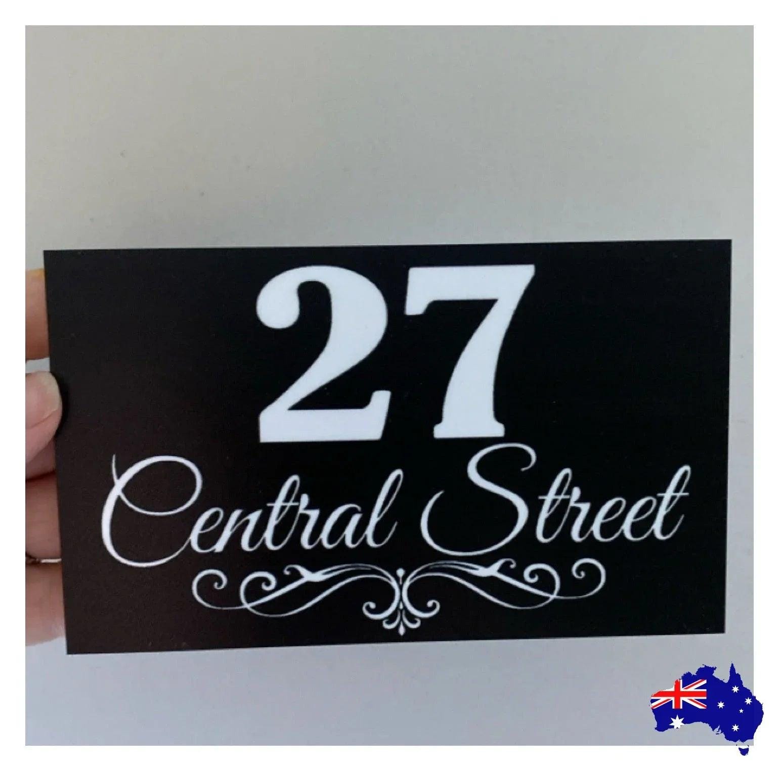 Personalised Street Number Address Letter Box White Black House Custom Sign - The Renmy Store Homewares & Gifts