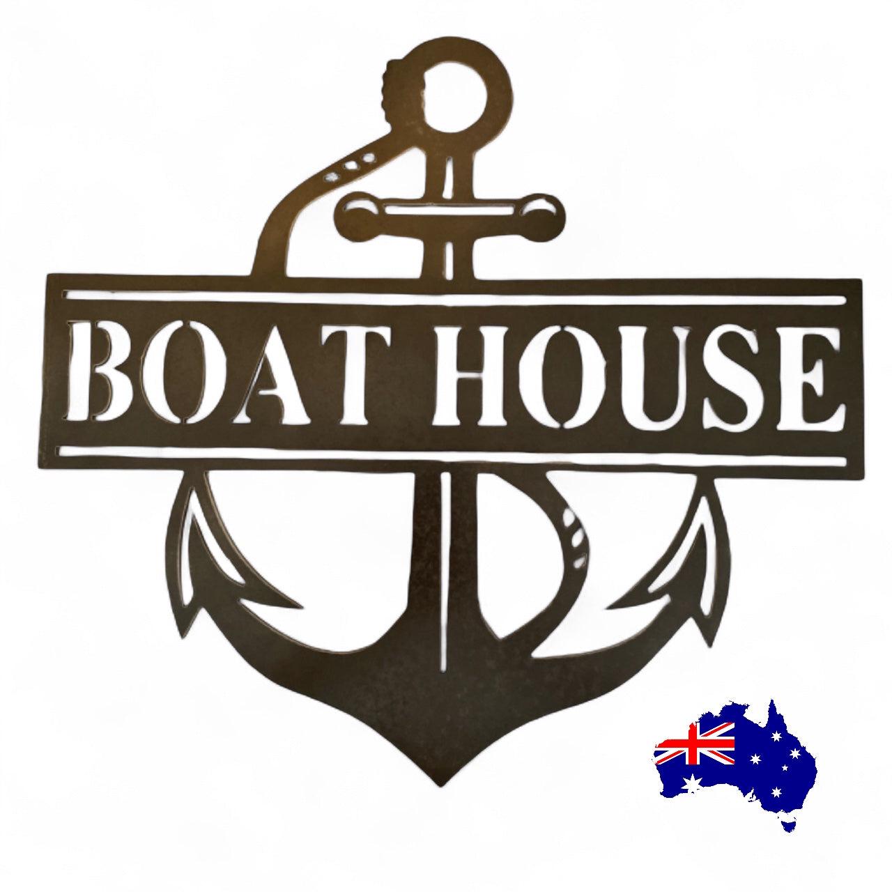 House Property Boat Nautical Personalised Custom Rusty Metal Steel Sign - Custom Metal House Sign - Nautical Boat House Sign