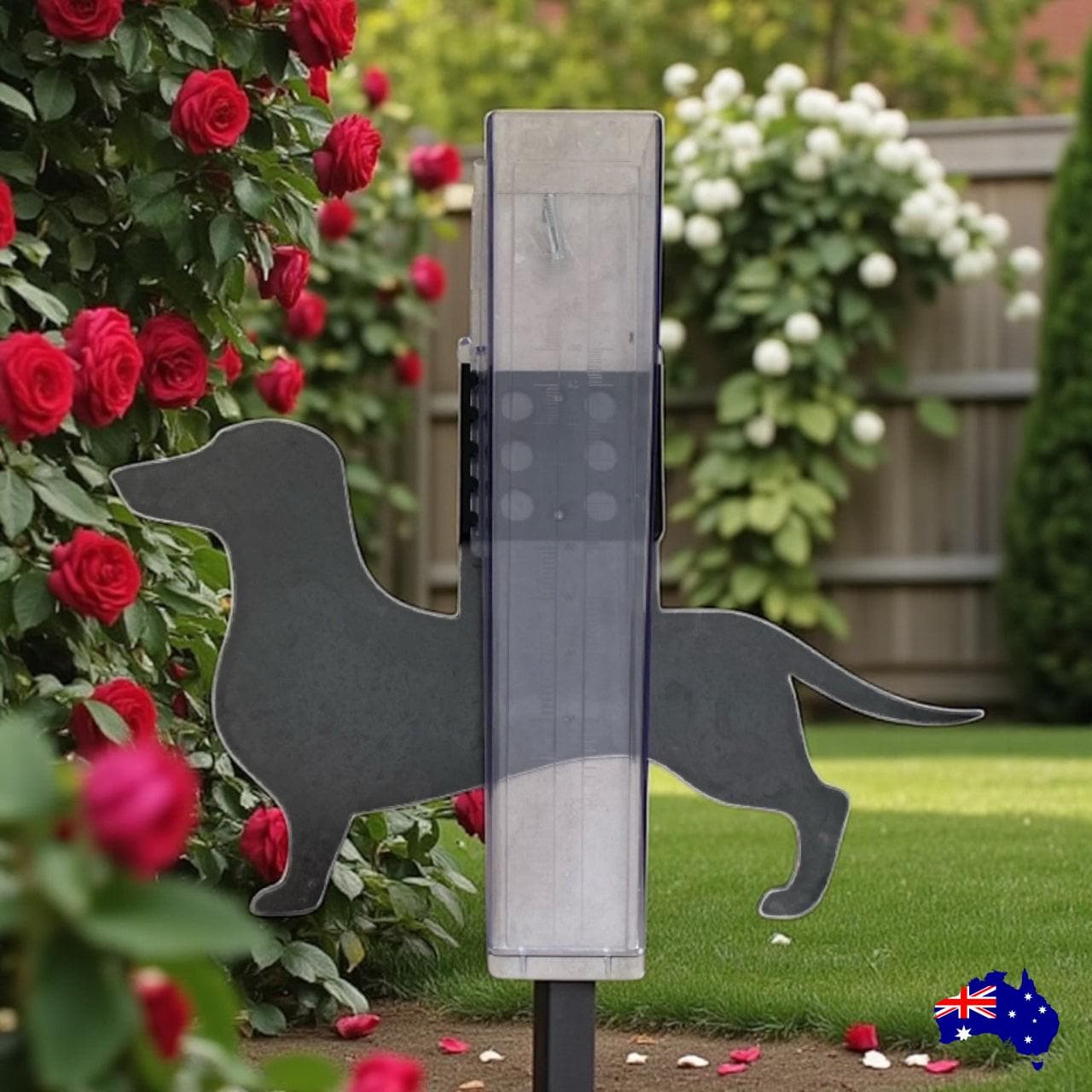 Rain Gauge Stake Wall Dachshund Dog Garden - Dachshund Dog Rain Gauge - Custom Rain Gauges - Sturdy Cast Iron Rain Gauge
