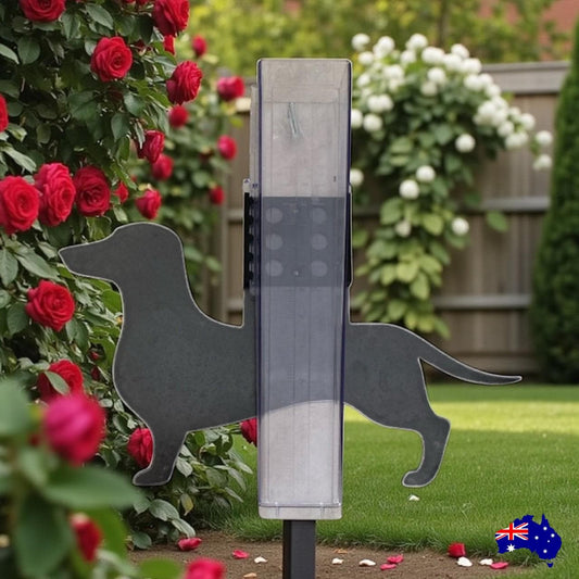 Rain Gauge Stake Wall Dachshund Dog Garden - Dachshund Dog Rain Gauge - Custom Rain Gauges - Sturdy Cast Iron Rain Gauge
