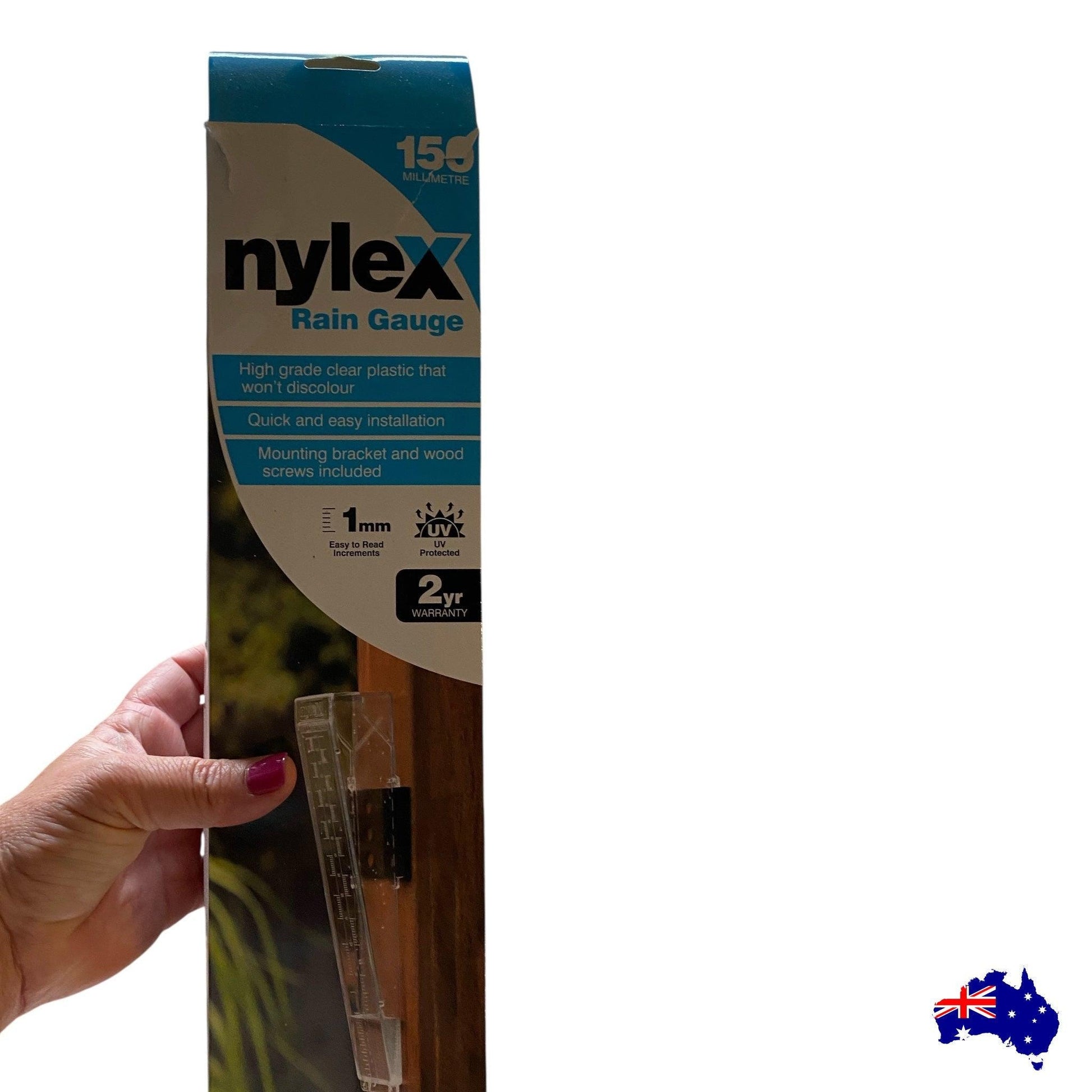 Rain Gauge Stake Wall Cow Country Farmhouse - Rain Gauge Stake For Garden - Uv-Protected Nylex Gauge - Handcrafted Garden Display