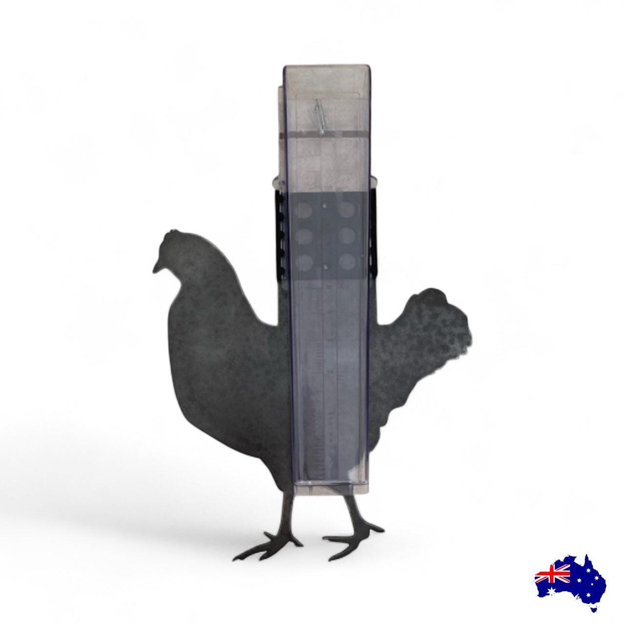 Rain Gauge Stake Wall Chicken Country Farmhouse - Rain Gauge Stake For Garden - Custom Rain Gauges - Corten Steel Garden Decor