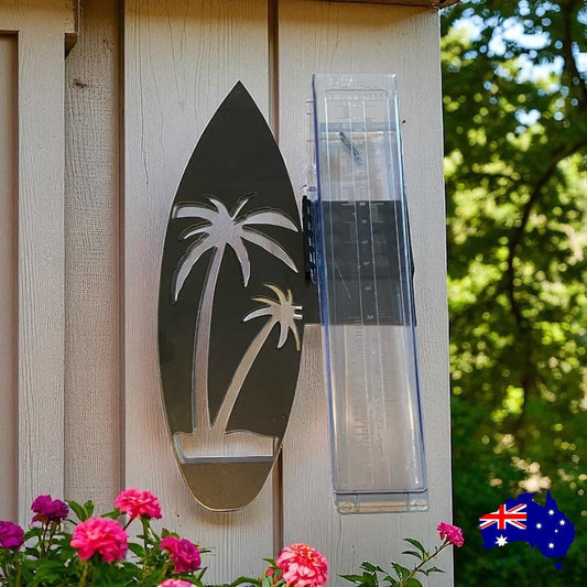 Rain Gauge Stake Wall Surfboard Beach House - Dachshund Dog Rain Gauge - Handcrafted Garden Display - Custom Rain Gauges