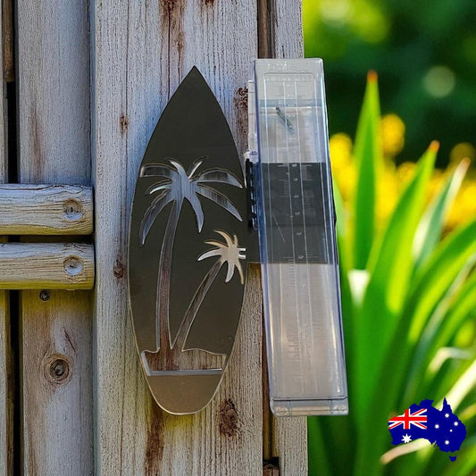 Rain Gauge Stake Wall Surfboard Beach House - Dachshund Dog Rain Gauge - Handcrafted Garden Display - Custom Rain Gauges