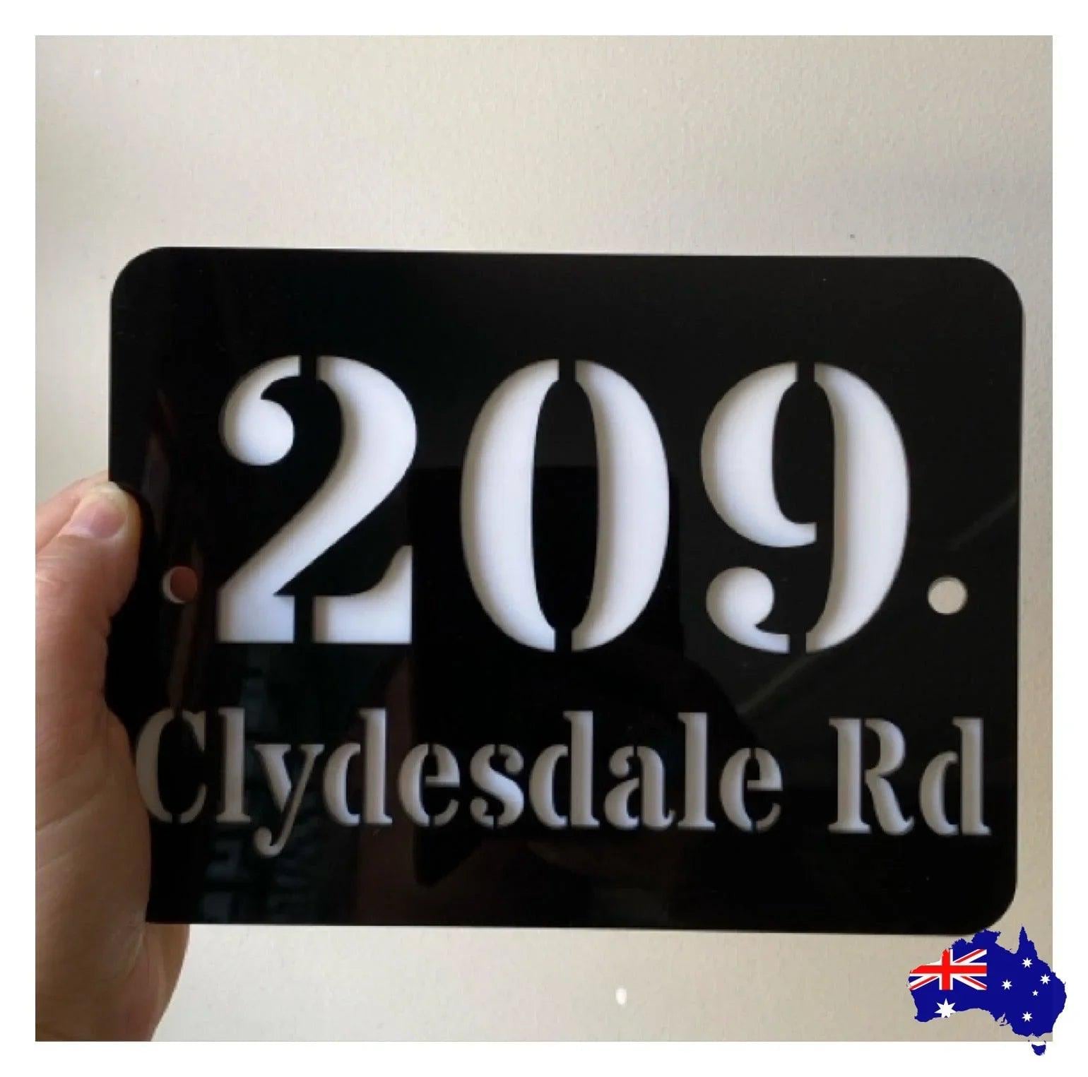 Personalised Street Number Address Letter Box Black House Custom Sign - The Renmy Store Homewares & Gifts
