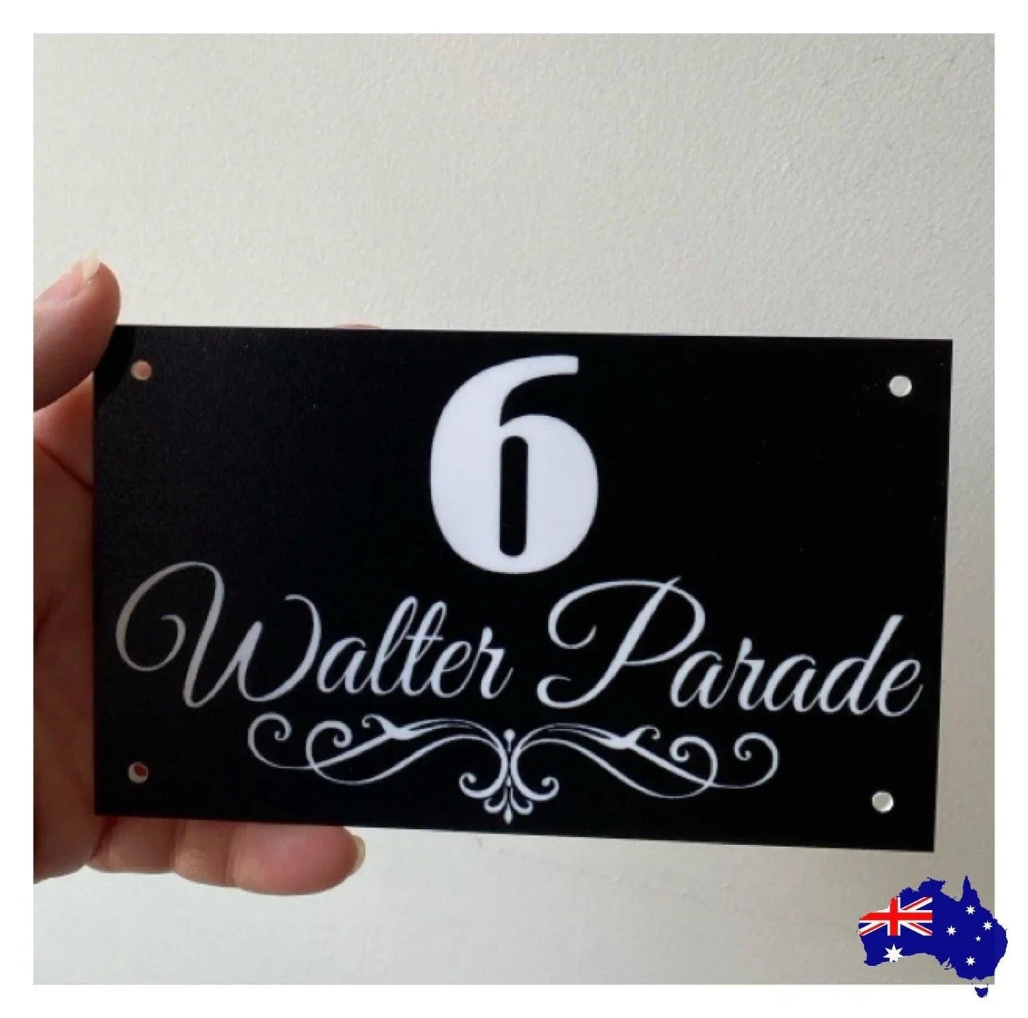 Personalised Street Number Address Letter Box White Black House Custom Sign - The Renmy Store Homewares & Gifts