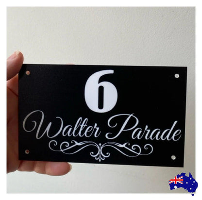 Personalised Street Number Address Letter Box White Black House Custom Sign - The Renmy Store Homewares & Gifts