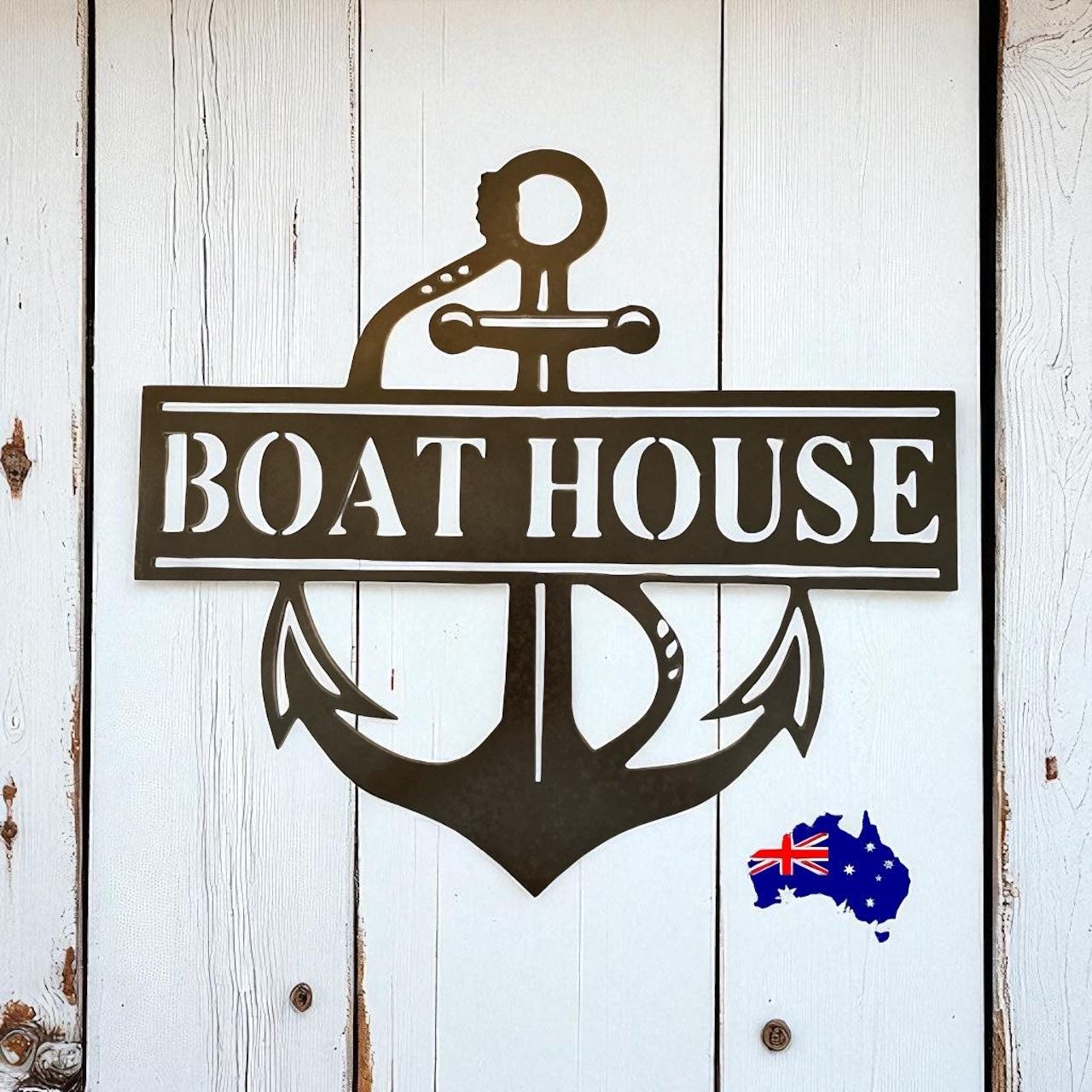 House Property Boat Nautical Personalised Custom Rusty Metal Steel Sign - Custom Metal House Sign - Nautical Boat House Sign