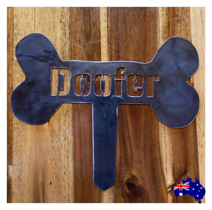 Memorial Pet Custom Personalised Metal Steel Bone Sign - The Renmy Store Homewares & Gifts