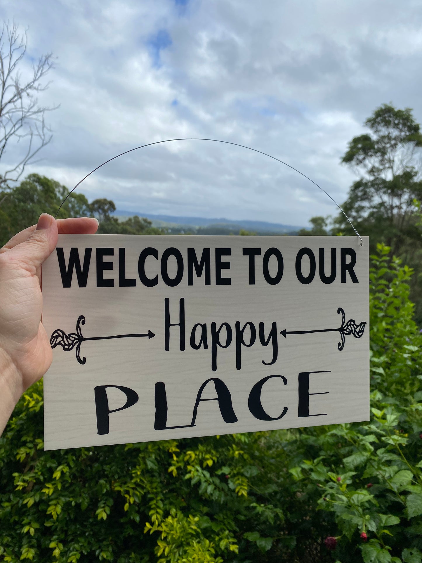 Welcome To Our Happy Place Sign - The Renmy Store Homewares & Gifts 