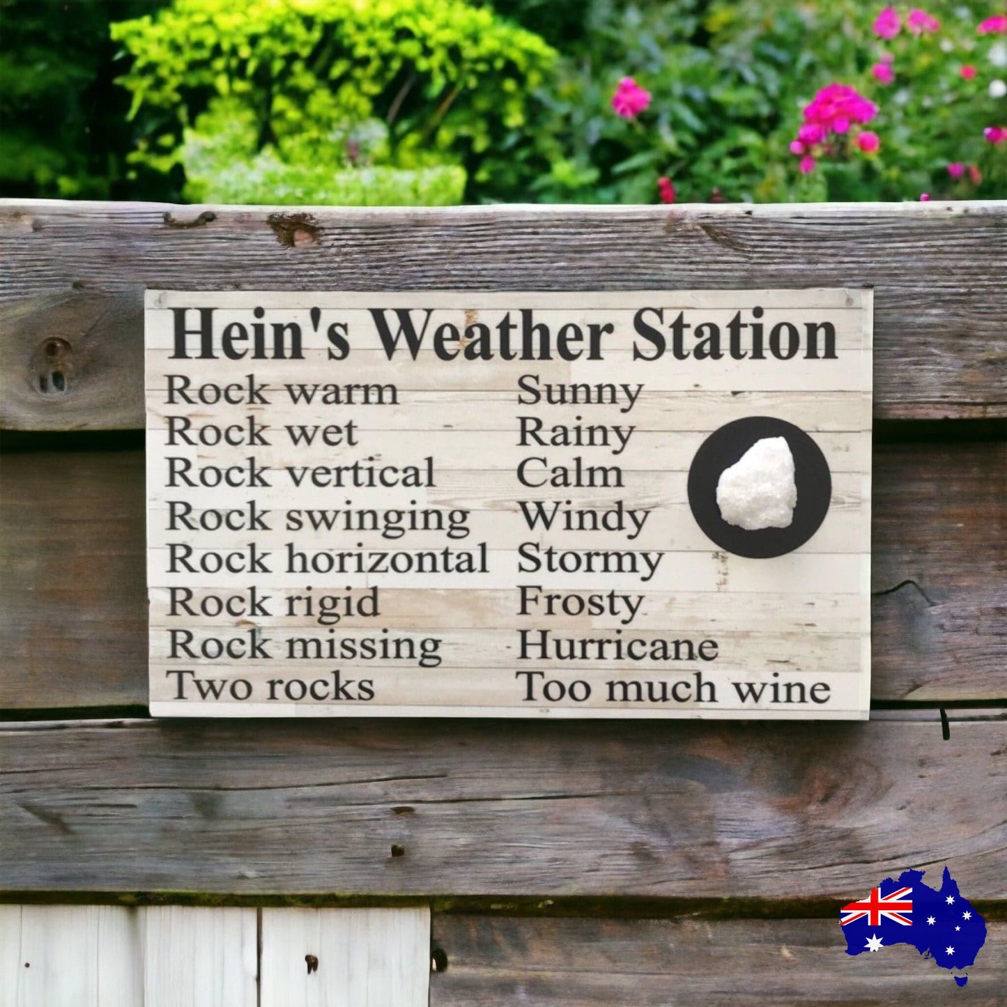 Weather Station Funny Rock Custom Personalised Fun Sign - The Renmy Store Homewares & Gifts 